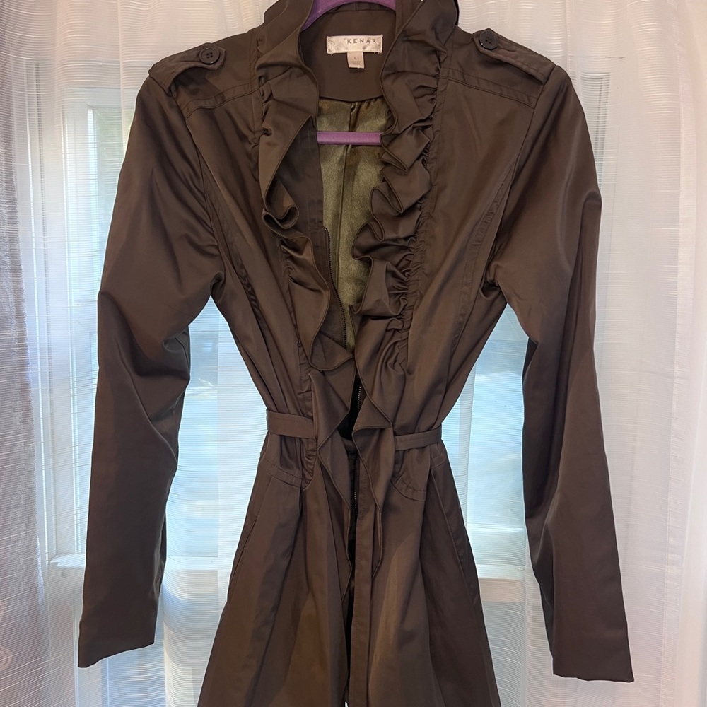 Kenar Brown Trench Coat Tailored Mid-Length